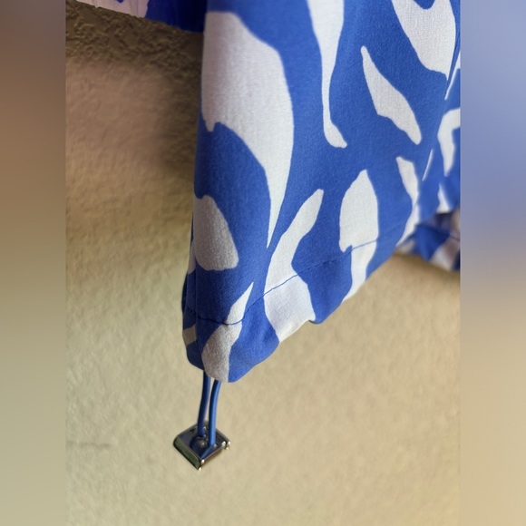 Zenergy Chicos Blue White Abstract Animal Print Zip Up Athletic Jacket 3 XL 16 - Picture 5 of 8